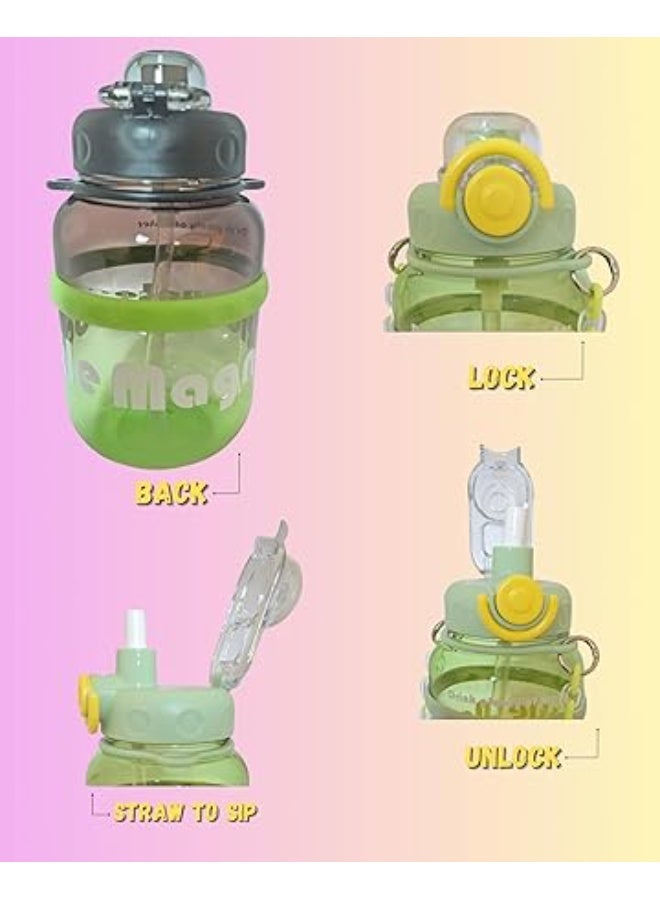 MINIIMODZ MINII MODZ Kids chain design handle Water Bottle with Straw | 700 ml water bottle Best for School, Walks & Picnics - Image 3
